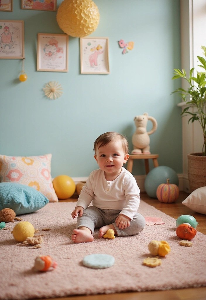 15 Ideas de Decoración de Fiestas para Bebés que Harán que Todos Digan '¡Increíble!' - 14. Espacio de Juego Seguro