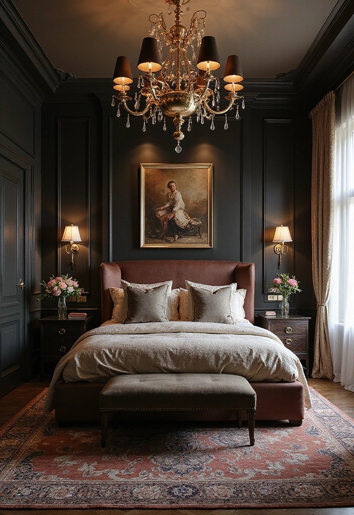 21 Transformaciones de Habitaciones Que Te Dejarán Sin Palabras (¡No Te Pierdas el #12!) - 10. Dormitorio de Lujo con Detalles Elegantes